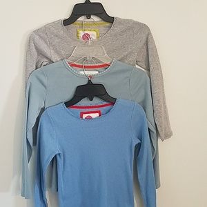 3 MiniBoden Girls Long-sleeved  Pointelle Shirts